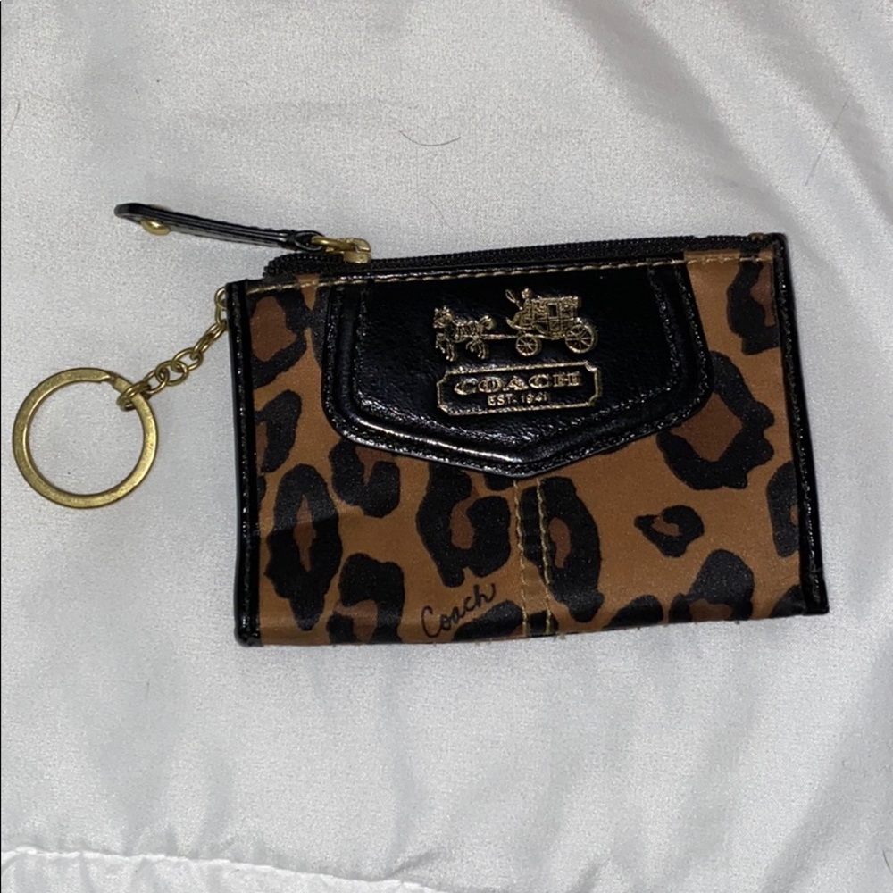 COACH Cheetah print Wallet/Keychain